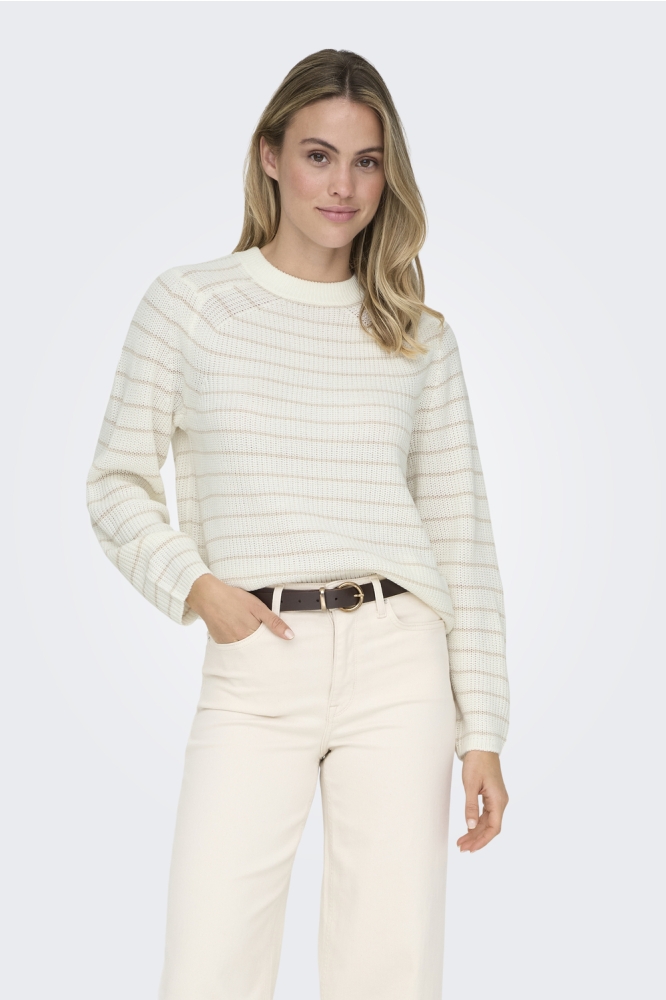 ONLBASE L/S O-NECK PULLOVER KNT NOO 15285227 JET STREAM/PUMICE STONE
